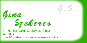 gina szekeres business card